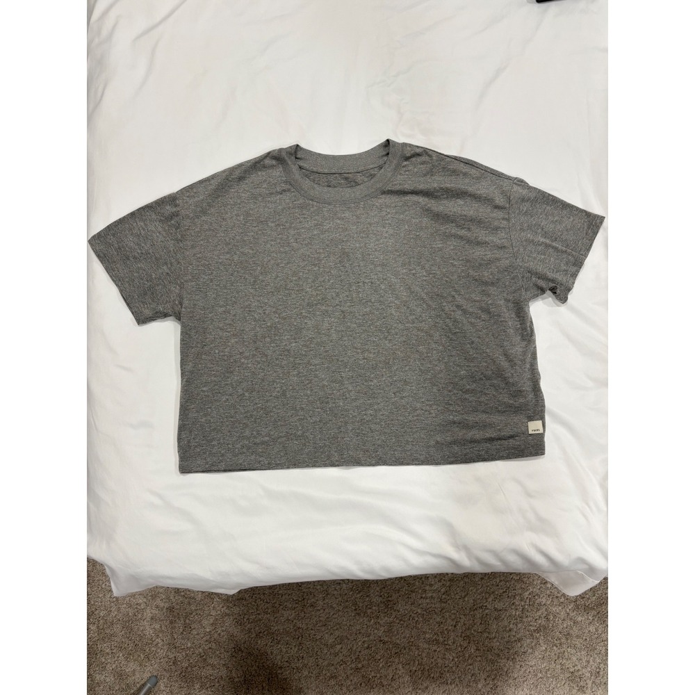 Vuori Energy Tee Heather Grey Size Medium Athletic Lightweight Boxy Oversized